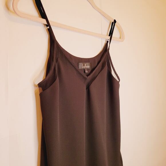New Lulu's Womens Black Flowy Layered Vneck Camisole Top Size Small - Picture 7 of 11